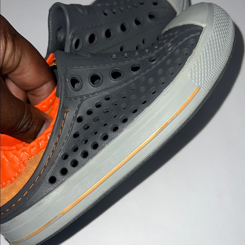 Skechers Kids Black and Orange Slip-On Sneakers - Picture 6 of 10